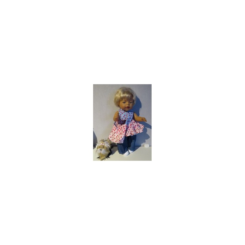 luxe jurk hartjes baby born 43cm