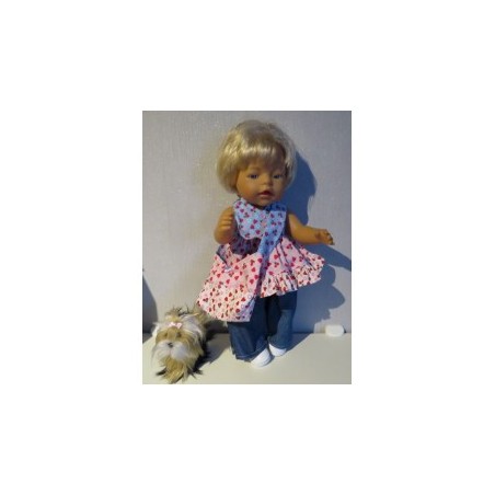 luxe jurk hartjes baby born 43cm