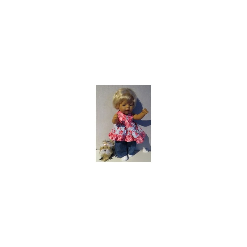 luxe jurk roosjes baby born 43cm