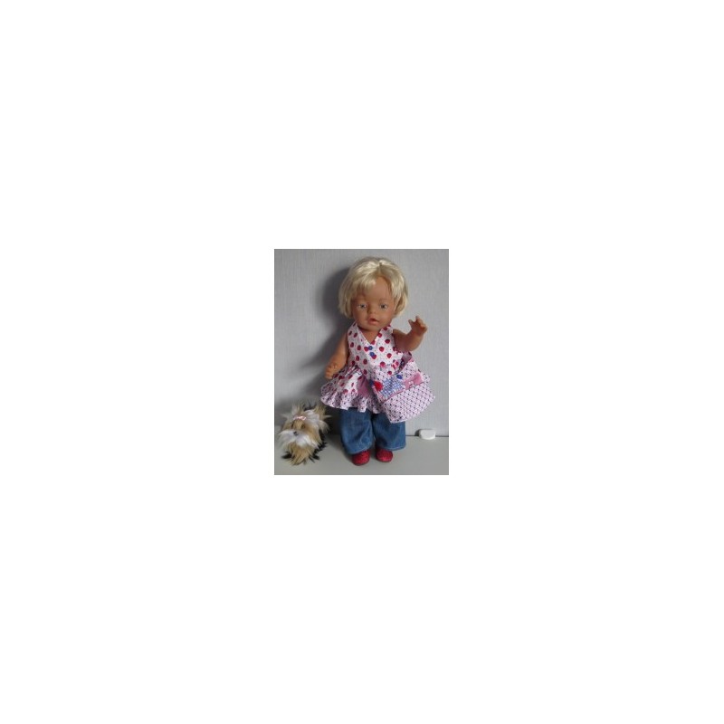 luxe jurk met rood baby born 43cm
