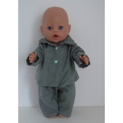 pyjama met mint drukkers baby born 43cm