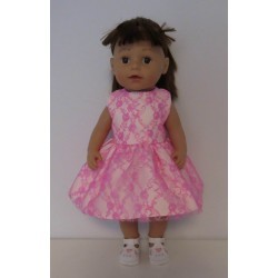 jurk met hard roze kant baby born 43cm