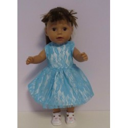jurk met kant blauw baby born 43cm