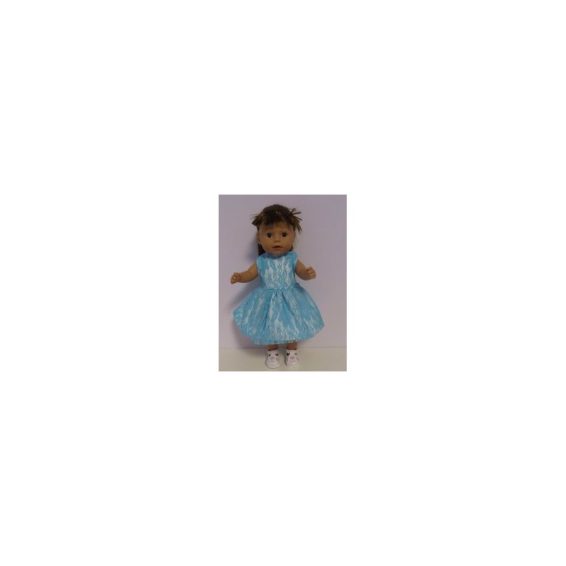 jurk met kant blauw baby born 43cm