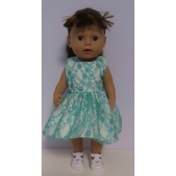 jurk met kant donker groen baby born 43cm
