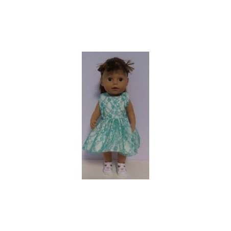 jurk met kant donker groen baby born 43cm