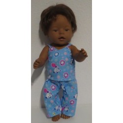 pyjama licht  blauw panda baby born 43cm