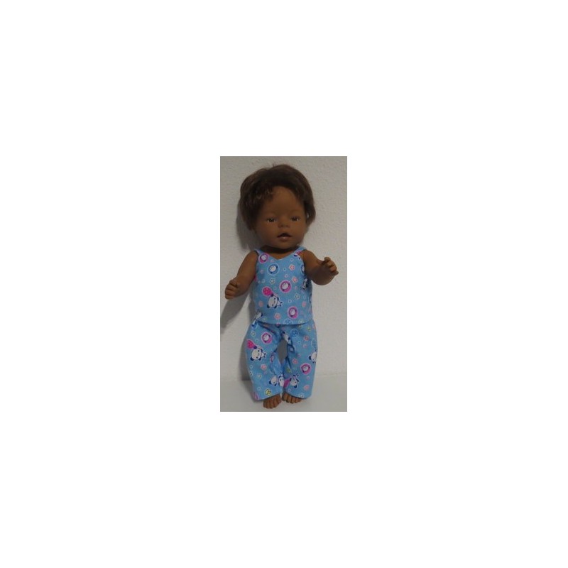 pyjama licht  blauw panda baby born 43cm