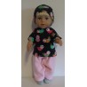 complete set roze met vogel zwart baby born 43cm