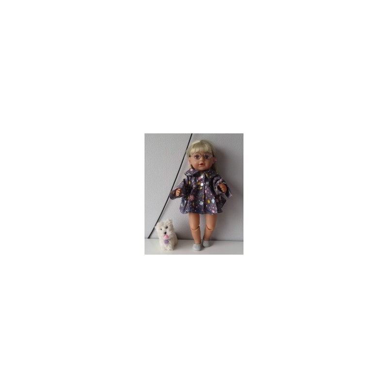 ballonjas korte grijs met bloemen roze baby born 43cm