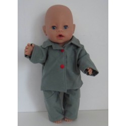 pyjama met rode drukkers baby born 43cm