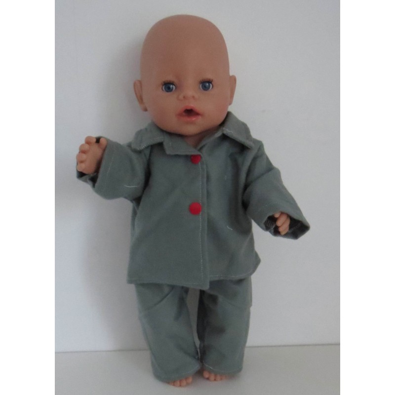 pyjama met rode drukkers baby born 43cm