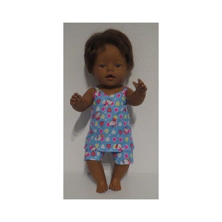zomerpyjama hello kitty blauw  baby born 43cm