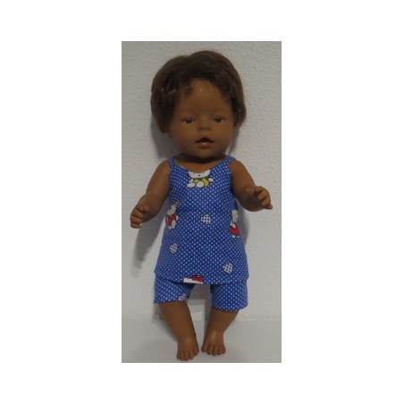 zomerpyjama hello kitty blauw stippen  baby born 43cm