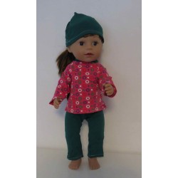 tricot pyjama met hard roze baby born 43cm