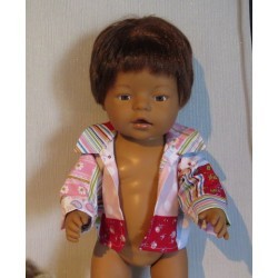 openjasje rood geblokt baby born 43cm