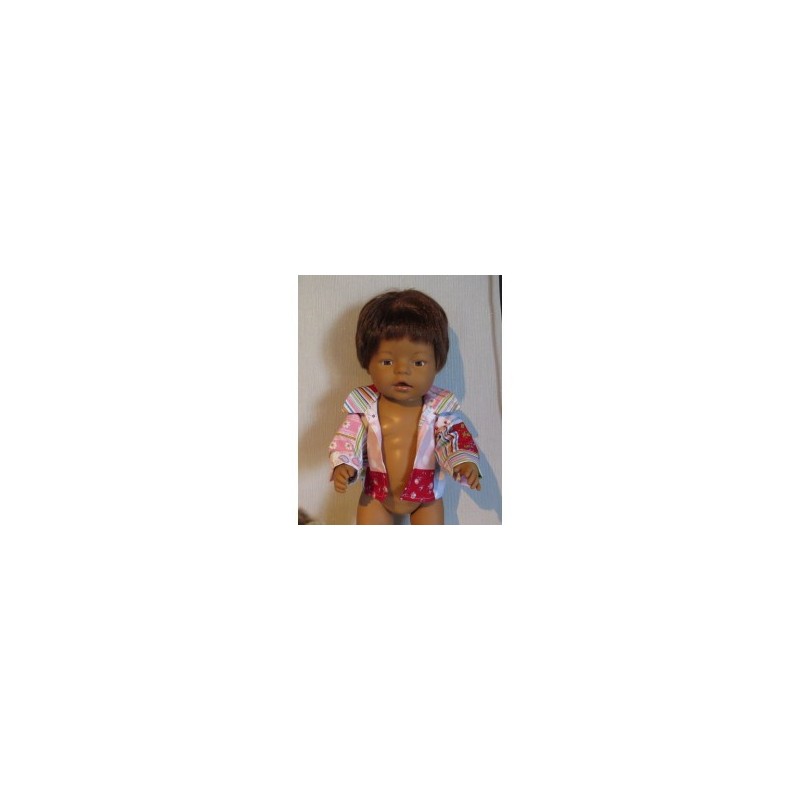 openjasje rood geblokt baby born 43cm