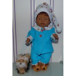 pyjama aqua met hartjes baby born 43cm