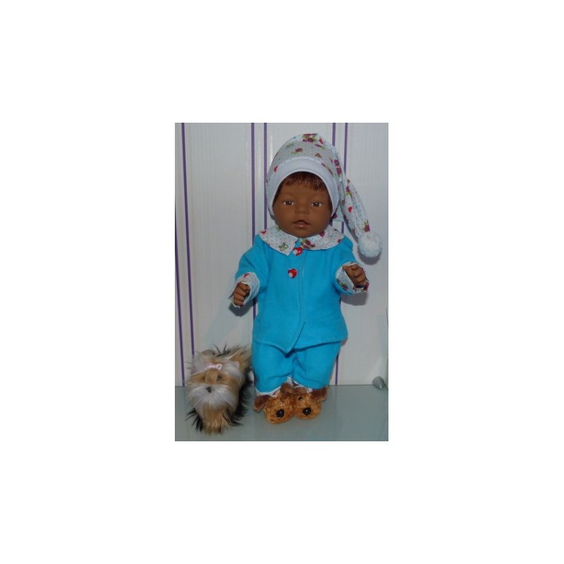 pyjama aqua met hartjes baby born 43cm