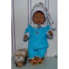 pyjama aqua met hartjes baby born 43cm