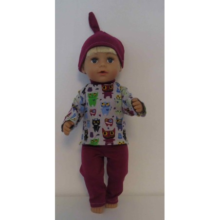 tricot pyjama monsters baby born 43cm
