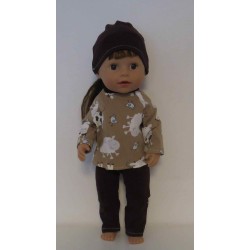 tricot pyjama bruin koe baby born 43cm