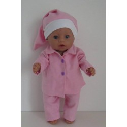 pyjama roze met lila drukkers baby born 43cm