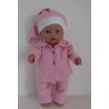 pyjama roze met lila drukkers baby born 43cm