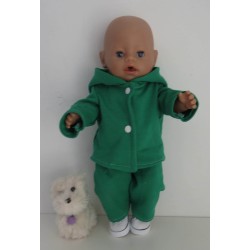 tussenjas met broek groen met de schoentjes baby born 43cm