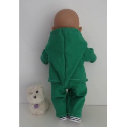 tussenjas met broek groen met de schoentjes baby born 43cm