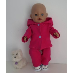 tussenjas met broek hard roze met schoentjes baby born 43cm