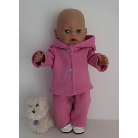 tussenjas met broek roze met schoentjes  baby born 43cm