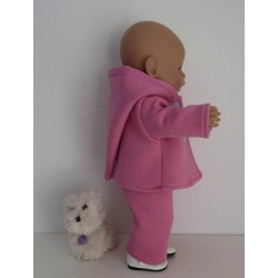 tussenjas met broek roze met schoentjes  baby born 43cm