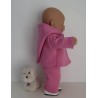 tussenjas met broek roze met schoentjes  baby born 43cm