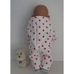 tussenjas met broek sterren rood met schoentjes baby born 43cm