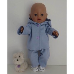 tussenjas met broek licht blauw met schoentjes baby born 43cm