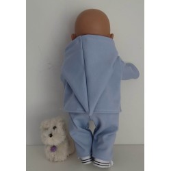 tussenjas met broek licht blauw met schoentjes baby born 43cm