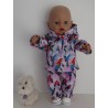 tussenjas met broek lila vogels met schoentjes baby born 43cm