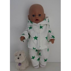 tussenjas met broek groen sterren baby born 43cm