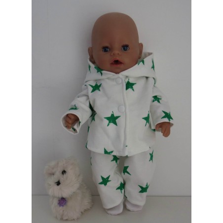 tussenjas met broek groen sterren baby born 43cm