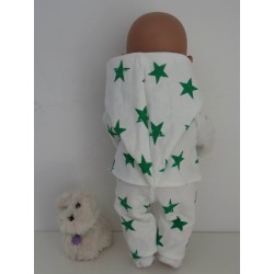 tussenjas met broek groen sterren baby born 43cm