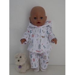 tussenjas met broek bosdieren baby born 43cm