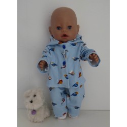 tussenjas met broek blauw mussen baby born 43cm
