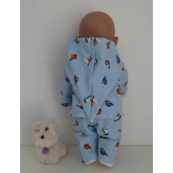 tussenjas met broek blauw mussen baby born 43cm