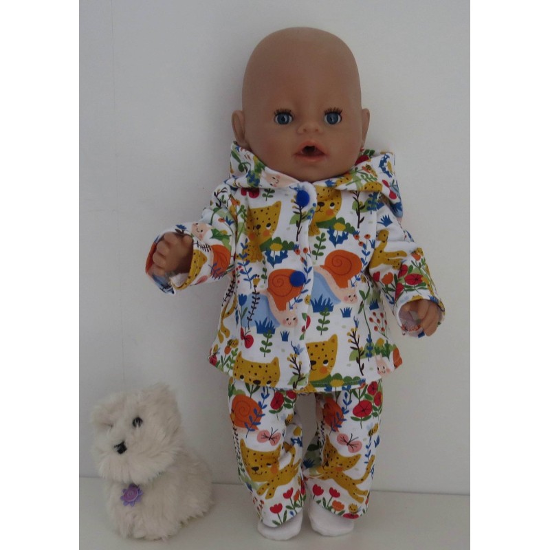 tussenjas met broek tijgers baby born 43cm