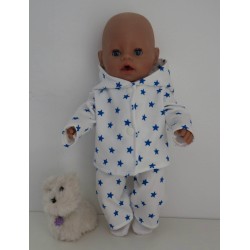 tussenjas met broek donker blauw sterren klein  baby born 43cm