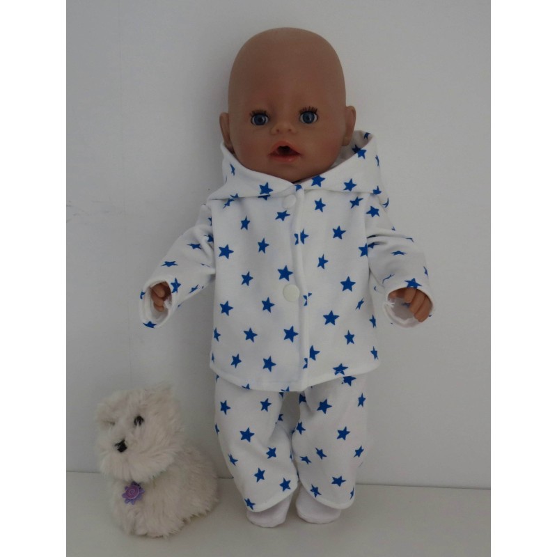 tussenjas met broek donker blauw sterren klein  baby born 43cm