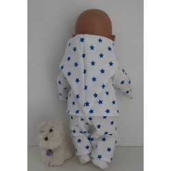 tussenjas met broek donker blauw sterren klein  baby born 43cm