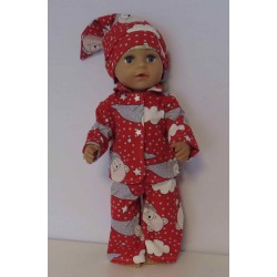 pyjama rood met beren baby born 43cm