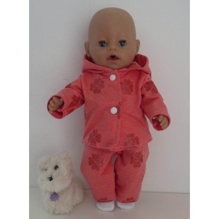 tussenjas met broek klavertjes baby born 43cm